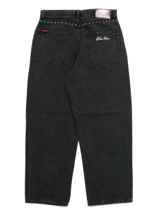 画像2: 【送料無料】FUBU STUDS DENIM PANTS BLACK (2)