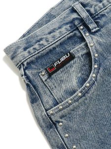 画像3: 【送料無料】FUBU STUDS DENIM PANTS L.BLUE (3)