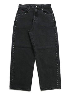 画像1: 【送料無料】FUBU STUDS DENIM PANTS BLACK (1)