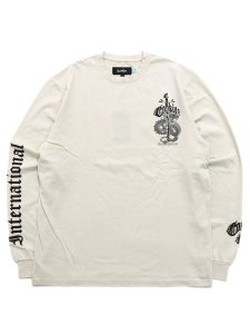 画像1: COOKIES CLOTHING WORLD ON FIRE LS KNIT TOP NATURAL (1)