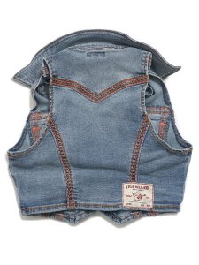 画像2: 【送料無料】TRUE RELIGION W SUPER QT DENIM VEST PEAK SPOT (2)