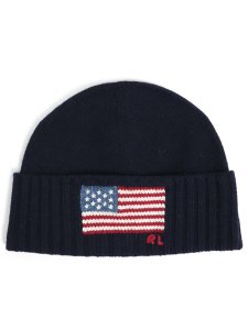画像1: 【送料無料】POLO RALPH LAUREN RL FLAG BEANIE COLLECTION NAVY (1)
