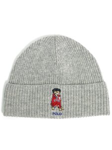 画像1: POLO RALPH LAUREN USA DOG BEANIE ANDOVER HTHR (1)