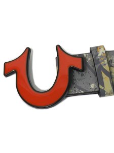 画像2: 【送料無料】TRUE RELIGION CAMO PRINT HORSESHOE BUCKLE BELT CAMO/ORG (2)