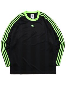 画像1: ADIDAS JACQ JERSEY LS-BLACK/SIGNAL GREEN (1)