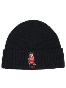 画像1: POLO RALPH LAUREN USA DOG BEANIE POLO BLACK (1)