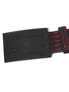 画像2: 【送料無料】TRUE RELIGION BIG T STITCH BELT BLACK/RED (2)