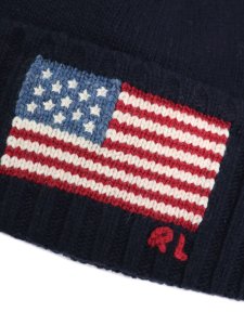 画像3: 【送料無料】POLO RALPH LAUREN RL FLAG BEANIE COLLECTION NAVY (3)