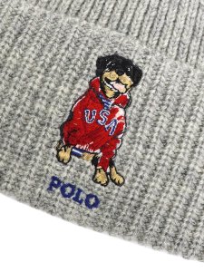 画像3: POLO RALPH LAUREN USA DOG BEANIE ANDOVER HTHR (3)