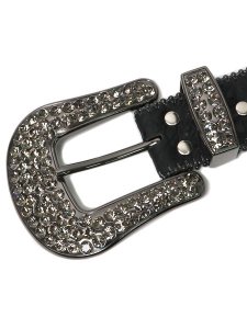 画像3: 【送料無料】B.B.SIMON JAY BLACK DIAMOND LEATHER BELT (3)