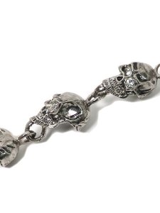 画像2: 【送料無料】B.B.SIMON SINGLE SKULLS SILVER PANTS CHAIN (2)