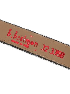 画像6: 【送料無料】B.B.SIMON BROOKLYN SV BB PTN BK CHROME LEATHER BELT (6)