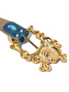 画像4: 【送料無料】B.B.SIMON CORSAIR SKULLS L.COLORAD GLD LEATHER BELT (4)