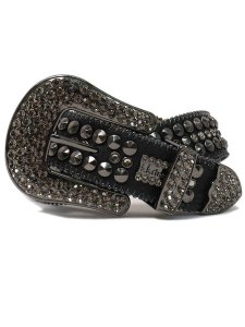 画像1: 【送料無料】B.B.SIMON JAY BLACK DIAMOND LEATHER BELT (1)