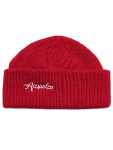 画像1: ACAPULCO GOLD CABLE BEANIE RED (1)