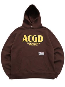 画像1: 【送料無料】ACAPULCO GOLD ACGD SNAP HOODED SWEATSHIRT BROWN (1)