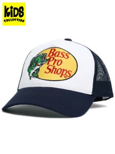 画像1: 【KIDS】BASS PRO SHOPS YOUTH EMB LOGO MESH TRUCKER CAP NAVY/WH (1)