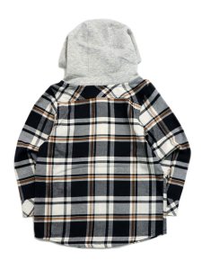 画像2: 【KIDS】CARHARTT KIDS CHILD FLANNEL HOODDED SHIRT-C.BLK (2)