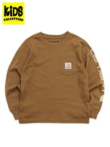 画像1: 【KIDS】CARHARTT KIDS CH LS GRAPHIC POCKET TEE-C.BROWN (1)