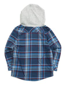 画像2: 【KIDS】CARHARTT KIDS CHILD FLANNEL HOODDED SHIRT-DK DENIM (2)