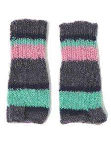 画像1: sublimeroe HAND KNIT LINE GLOVE GREY MIX (1)