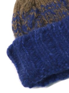画像3: sublimeroe HAND KNIT FISHERMAN WT ROYAL/BROWN (3)