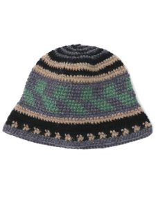 画像1: sublimeroe FINE HAND KNIT HAT BLACK MIX (1)