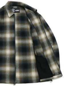 画像5: 【送料無料】AVIREX OMBRE CHECK ZIP UP SHIRT BROWN (5)