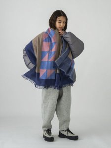 画像5: 【送料無料】sublimeroe PATTERN MERINO STOLE NAVY TYP (5)