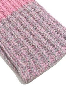画像4: sublimeroe HAND KNIT LONG MUFFLER LT GREY/PINK (4)