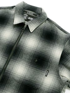画像3: 【送料無料】AVIREX OMBRE CHECK ZIP UP SHIRT BLACK (3)