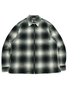 画像1: 【送料無料】AVIREX OMBRE CHECK ZIP UP SHIRT BLACK (1)