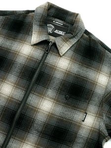 画像3: 【送料無料】AVIREX OMBRE CHECK ZIP UP SHIRT BROWN (3)