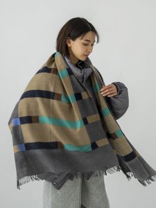画像5: 【送料無料】sublimeroe PATTERN MERINO STOLE GREY TYP (5)