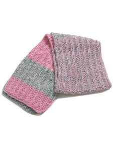 画像2: sublimeroe HAND KNIT LONG MUFFLER LT GREY/PINK (2)