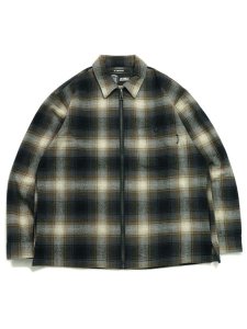 画像1: 【送料無料】AVIREX OMBRE CHECK ZIP UP SHIRT BROWN (1)
