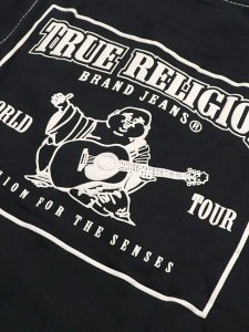 画像6: 【送料無料】TRUE RELIGION BIG T ZIP UP HOODIE JET BLACK  (6)