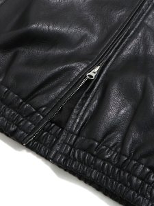 画像5: 【送料無料】FUBU FAUX LEATHER TRACK JACKET BLACK (5)