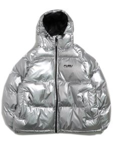 画像1: 【送料無料】FUBU NYLON PUFFER HOODED JACKET SILVER (1)