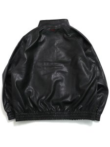 画像2: 【送料無料】FUBU FAUX LEATHER TRACK JACKET BLACK (2)