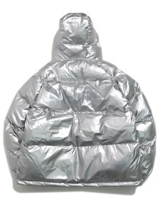 画像2: 【送料無料】FUBU NYLON PUFFER HOODED JACKET SILVER (2)