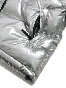 画像4: 【送料無料】FUBU NYLON PUFFER HOODED JACKET SILVER (4)