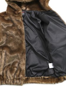 画像6: 【送料無料】FUBU FAUX FAR HOODED JACKET BEIGE (6)