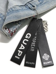 画像9: 【SALE】【送料無料】GUAPI AQUA BLUE EMBELLISHED DENIM JACKET V3 (9)