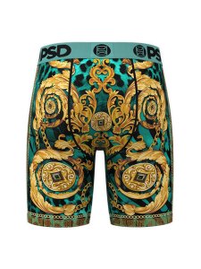 画像2: PSD REGAL CHEETAH BOXER BRIEF TEAL/GOLD (2)