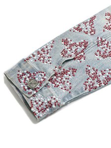 画像8: 【SALE】【送料無料】GUAPI AQUA BLUE EMBELLISHED DENIM JACKET V3 (8)