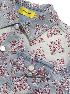 画像3: 【SALE】【送料無料】GUAPI AQUA BLUE EMBELLISHED DENIM JACKET V3 (3)