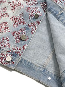 画像5: 【SALE】【送料無料】GUAPI AQUA BLUE EMBELLISHED DENIM JACKET V3 (5)