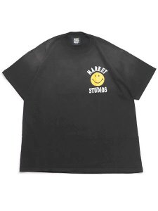 画像2: MARKET SMILEY UPSIDE DOWN LOCKUP TEE JET BLACK (2)