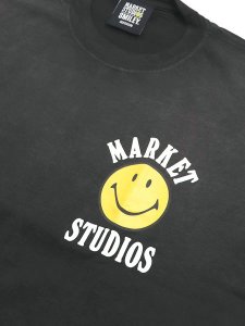 画像3: MARKET SMILEY UPSIDE DOWN LOCKUP TEE JET BLACK (3)